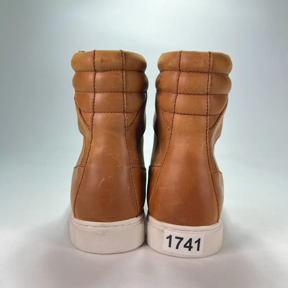 Indian Motorcycle Brown Tan Leather Boyd High Top Sneakers 2860665 Mens Size 12